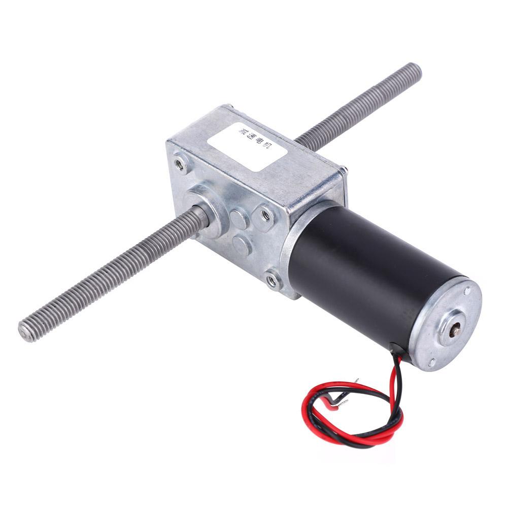 Motor Worm Gearbox High Torsion M8 Screw Double Shaft with Right Left Hand Thread without Flange(Reduction Ratio 17 )