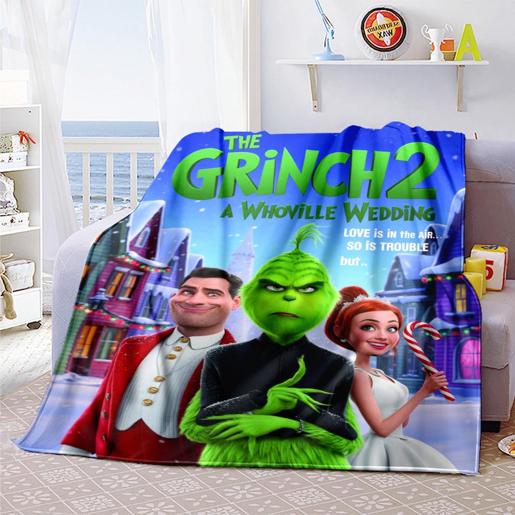 Christmas Gift Comedy Movie How the Grinch Stole Christmas blanket home warming, four season bed decoration sofa cover flannel throwing blanket K15