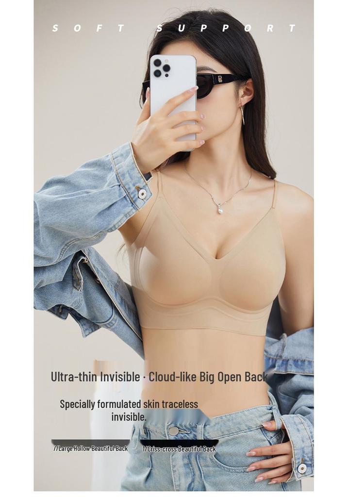 Back Beauty: Popular Invisible Backless Bra with Seamless, Crossable Thin Straps for Summer