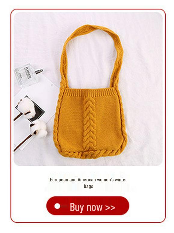 Trendy Korean Style Knitted Vest Handbag – Creative & Simple Design
