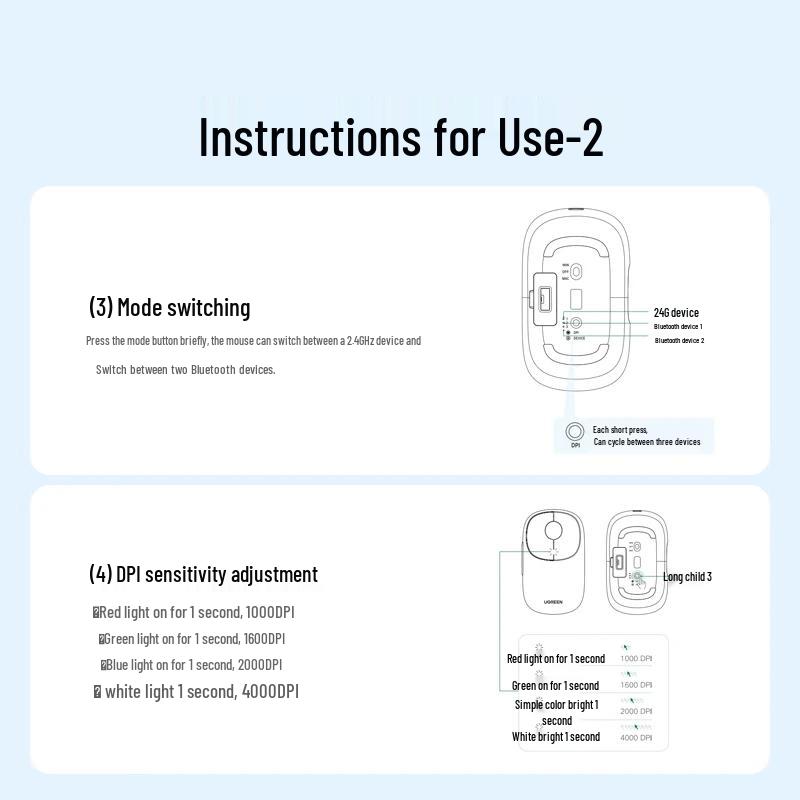 Ugreen Dual Mode Wireless Bluetooth Mouse