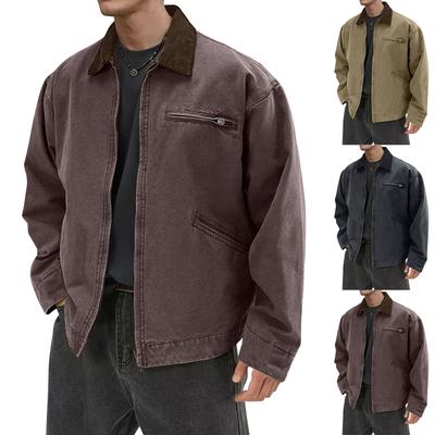 Jachetă Sport Outdoor Camuflaj Culoare Solidă pentru Bărbați Jachetă Casual cu Buzunare și Nasturi pentru Bărbați