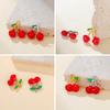 Teamer 5pcs/Lot Enamel Cherry Charms Pendant Stainless Steel For Necklace Bracelet Making Fashion Accessory Romantic Jewelry
