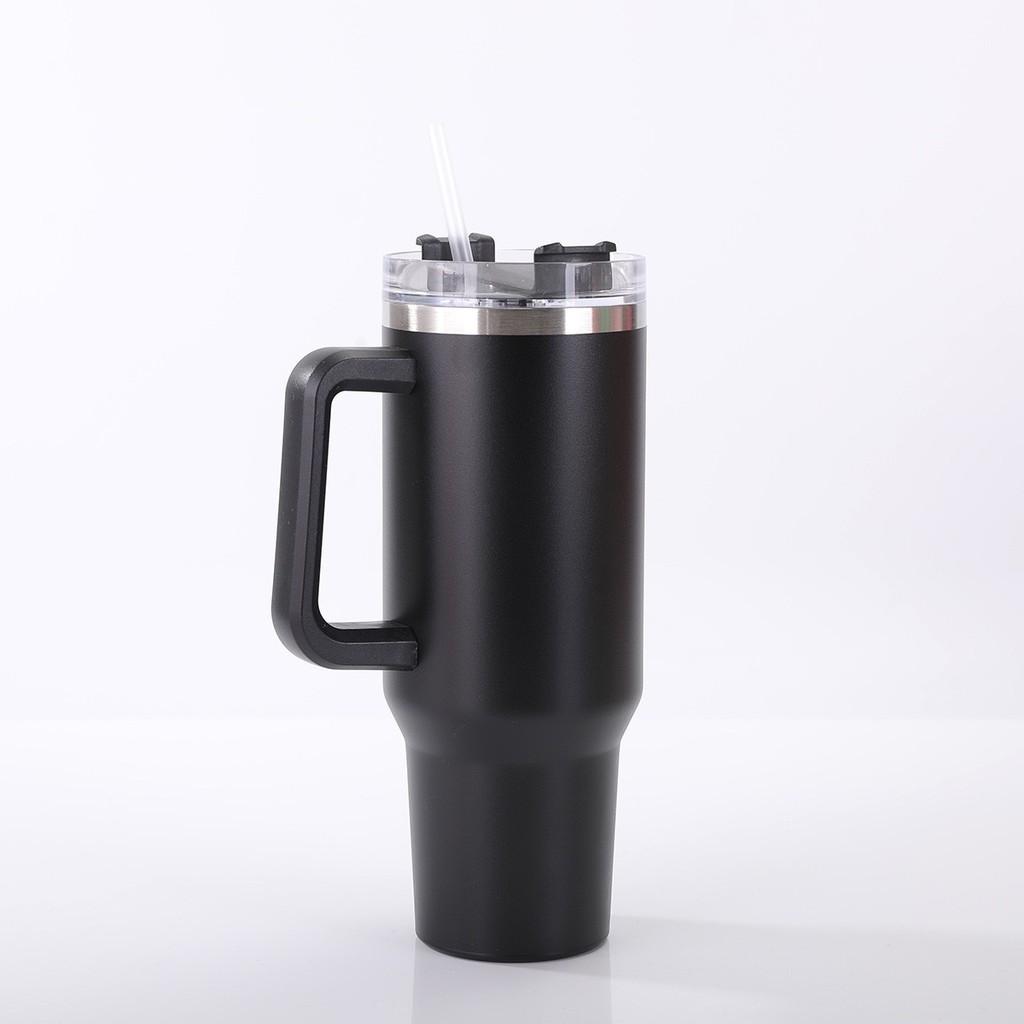 Taza de Acero Inoxidable para Coche de 40 oz con Asa y Aislamiento de Doble Pared para Viajes al Aire Libre