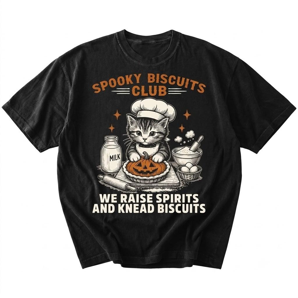 Bakers & Biscuit Club Fans Graphic Halloween Black T Shirt Gift For Friends