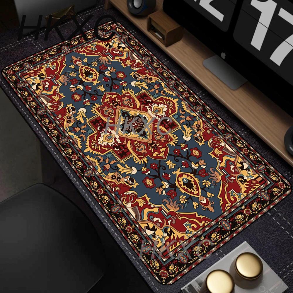 Mouse Pad Persian Carpet Computer Laptop Mouse Pads Office Big Desk Mats Washable Non-Slip Rubber Desk Carpet Gaming Mat Playmat