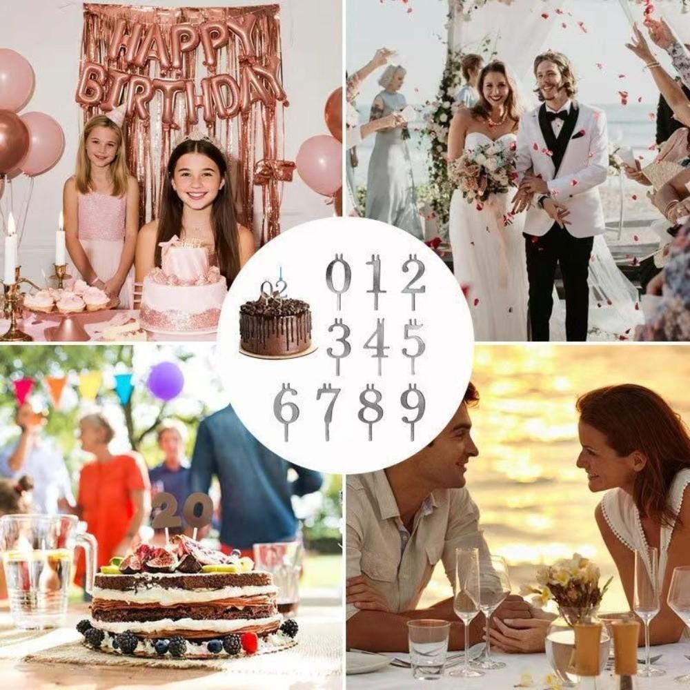 Zahl 0-9 Zahl Geburtstagskerzenhalter Digitaler Geburtstagskerzenständer Geburtstagsparty