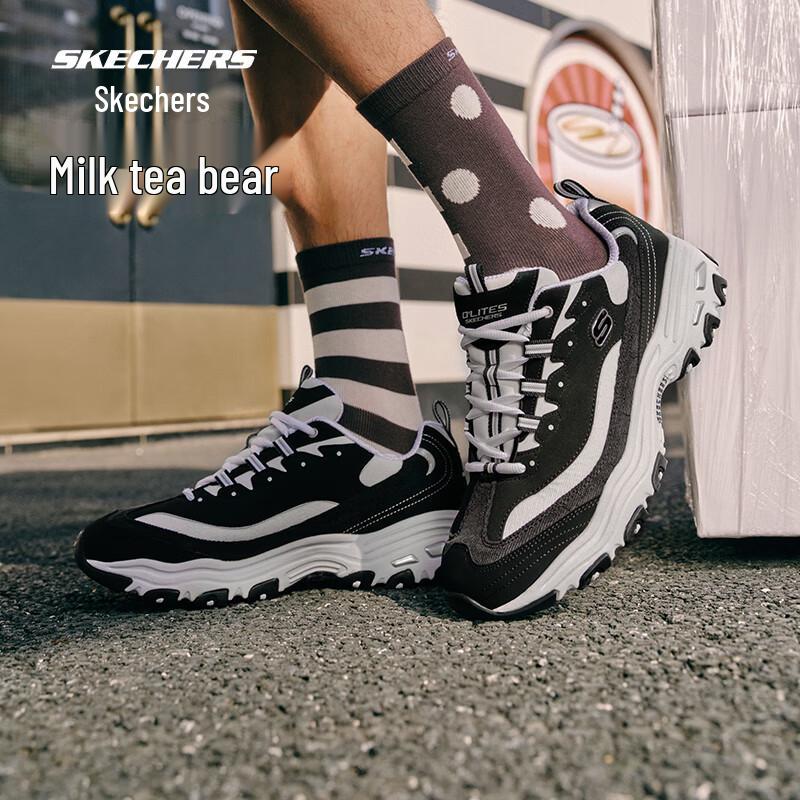 Skechers D Lites 2.0  Milk Tea Bear  Couple Chunky Sneakers 40 черно-белый