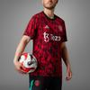 Adidas Manchester United Pre-Match Training Short-Sleeve Soccer Jersey Pattern Print Men Tops Red Black IA7242