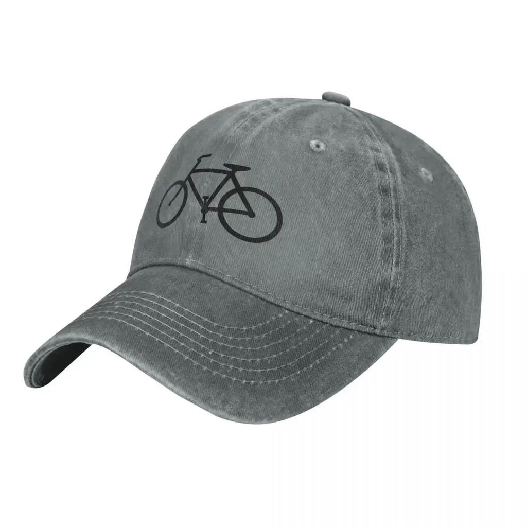 Bike Silhouette Washed Baseball Cap Cyclist Logo Streetwear Trucker Hat Summer Women Outdoor Casual Snapback Cap