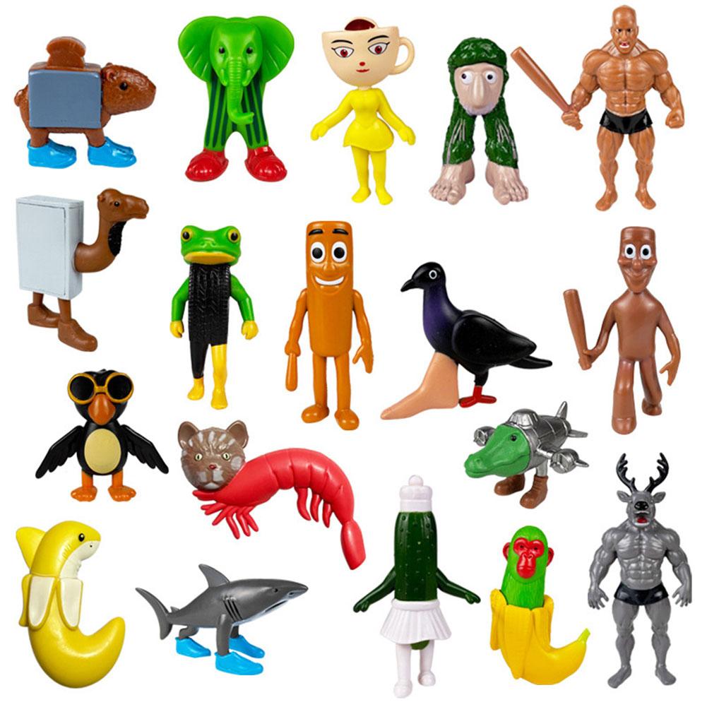 Italian Brainrot Toy Tralalero Tralala Tung Tung Tung Sahur 6-24PCS Funny Animals Desktop Ornaments Collection Decoration