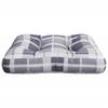 Grey Checkered Pallet Cushion 58 X 58 X 10 Cm Fabric