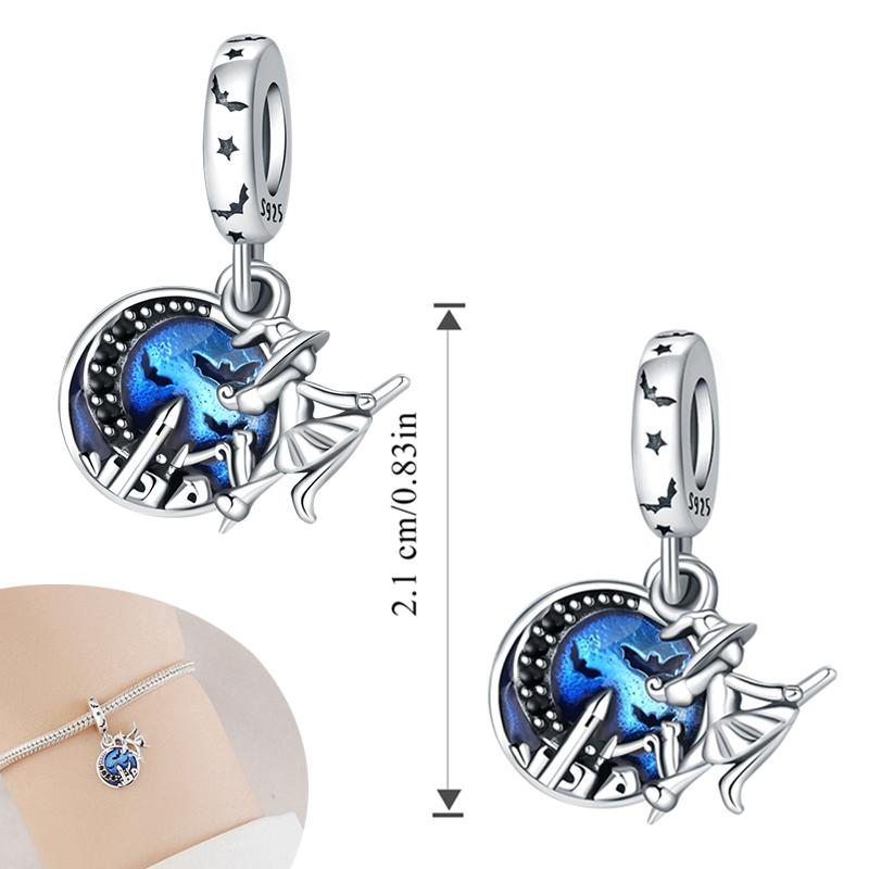 New Halloween Pumpkin Skull Witch Charm Bead Copper Fit Original Charms Bracelet Pendants Halloween Gift Diy