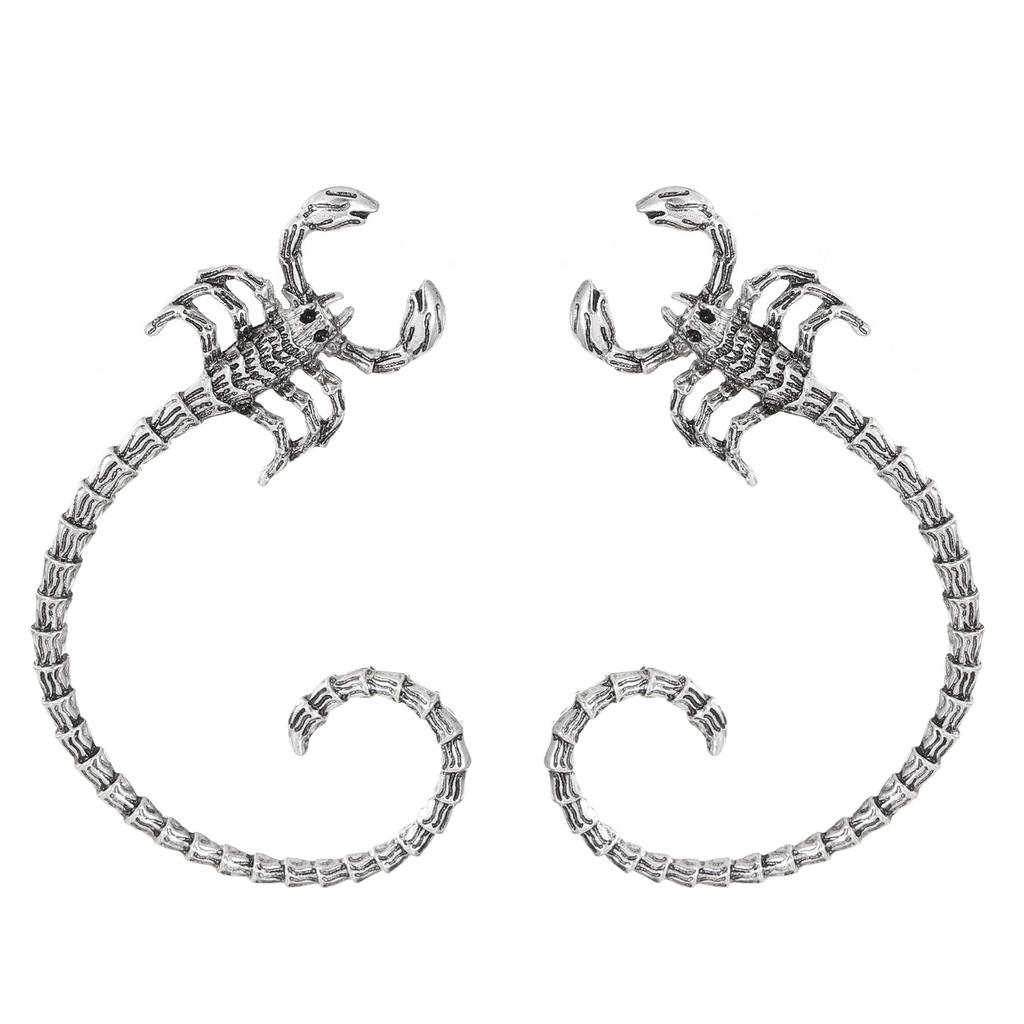 Gothic Black Scorpion Ear Cuff Punk Hip Hop Simulation Scorpion Ear Wrap Fashion Halloween Party Statement Non Piercing Ear Jewelry for Women Men