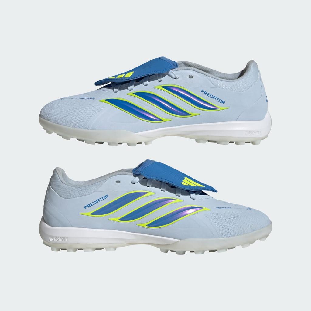 adidas PREDATOR PRO Fold-Over Tongue Turf Football JR7862 Unisex Performance Sports Shoes Crystal Sky / Ray Blue / Team Solar Yellow 2
