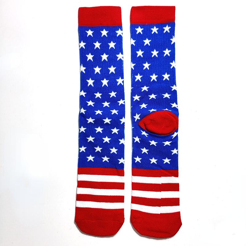 Men Socks Letter Stripe Star Goddess of Liberty Eagle Pattern Couple Socks Gourmet Burger Sandwich Pizza Funny Cotton Socks