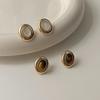 Elegant Retro Tiger Eye Oval Stud Earrings - Gentle Luster for Prom