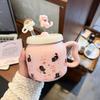 Cat Mug with Lid Cute Straw Cup Ceramic Water Cup Large Capacity Home Office Coffee Breakfast Cup