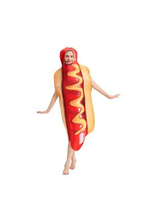 Kostium Gorącej Parówki na Halloween dla Dorosłych Zabawny Strój Cosplay na Imprezę i Występ Sceniczny