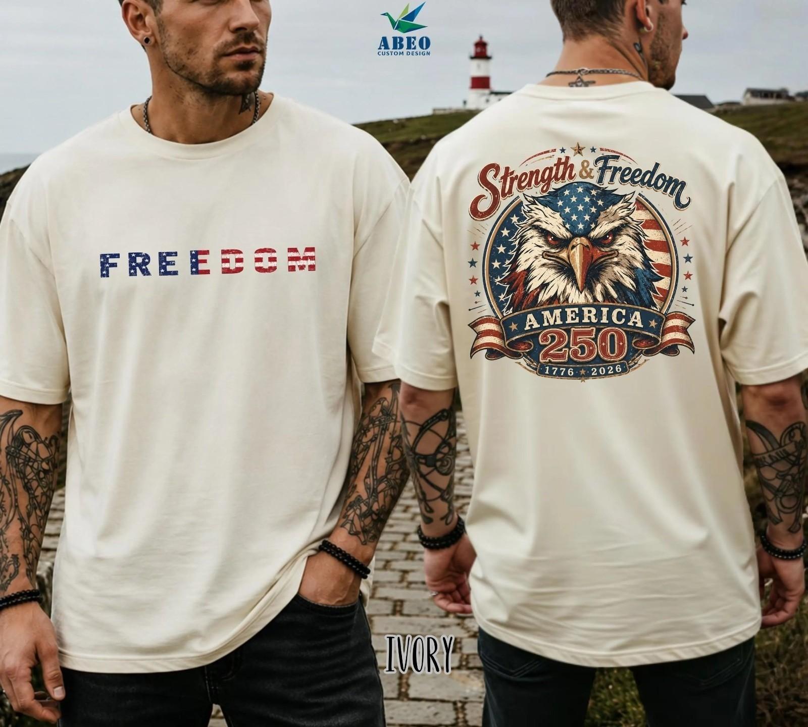 America 250th Anniversary Shirt, Patriotic Eagle Tee, 1776 2026 Unisex T-Shirt XXXL