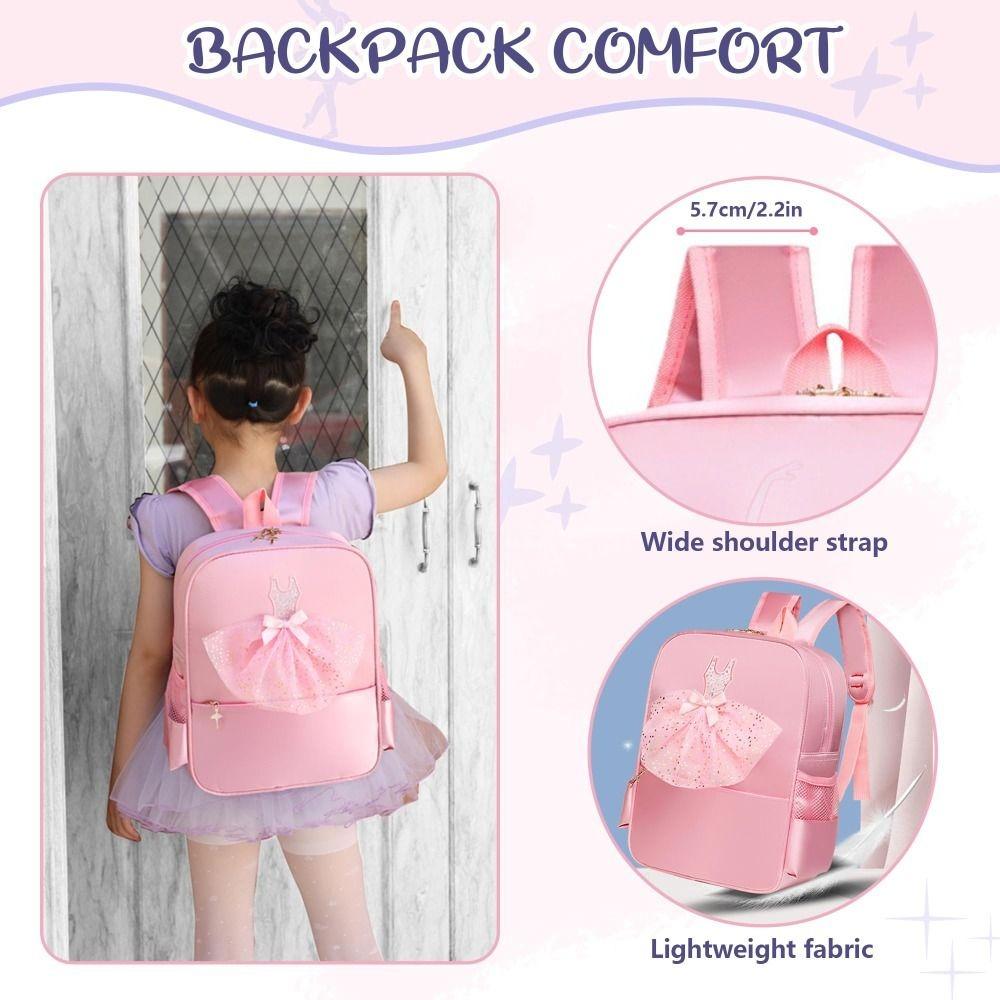 Cute Nylon Ballet Dance Backpack Large Capacity Waterproof Dance Duffle Bag Schoolbag Girls