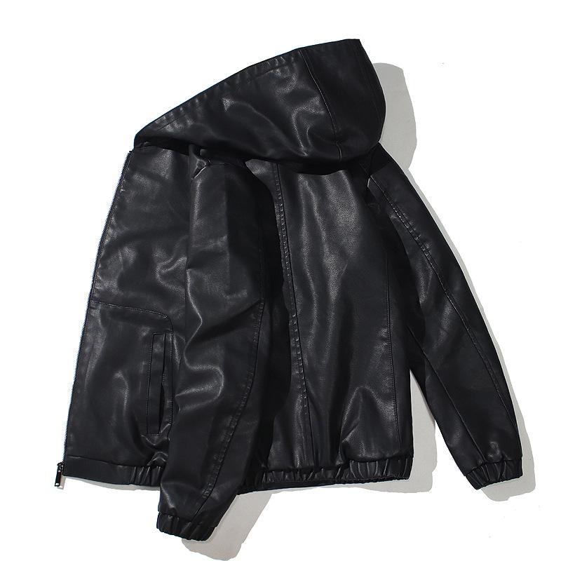 European and American large size autumn and winter new men's PU leather jacket racing locomotive suit slim men's jacket leather jacket
