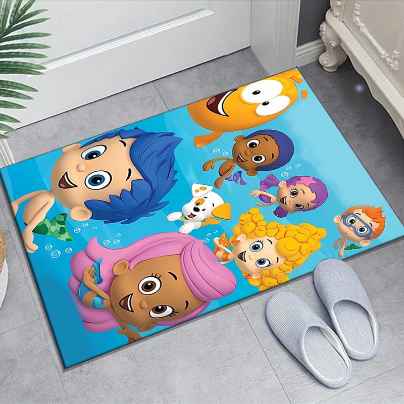 1pc Bubble guppies Design Area Rug - Non-Slip, Soft & Cozy Floor Mat for Living Room, Bedroom, Office - Indoor/Outdoor Decorative Carpet