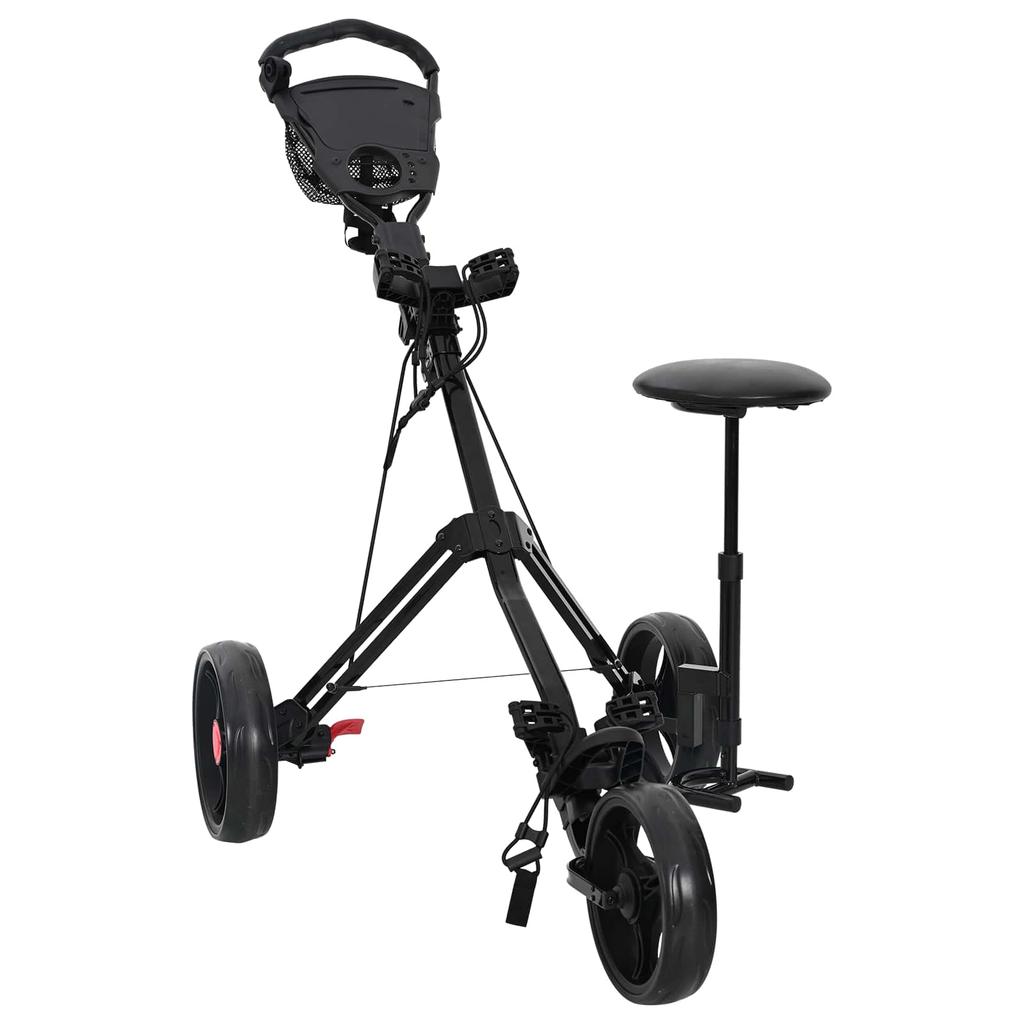 Golf Trolley with Seat Black 95 x 69 x 114 cm Iron