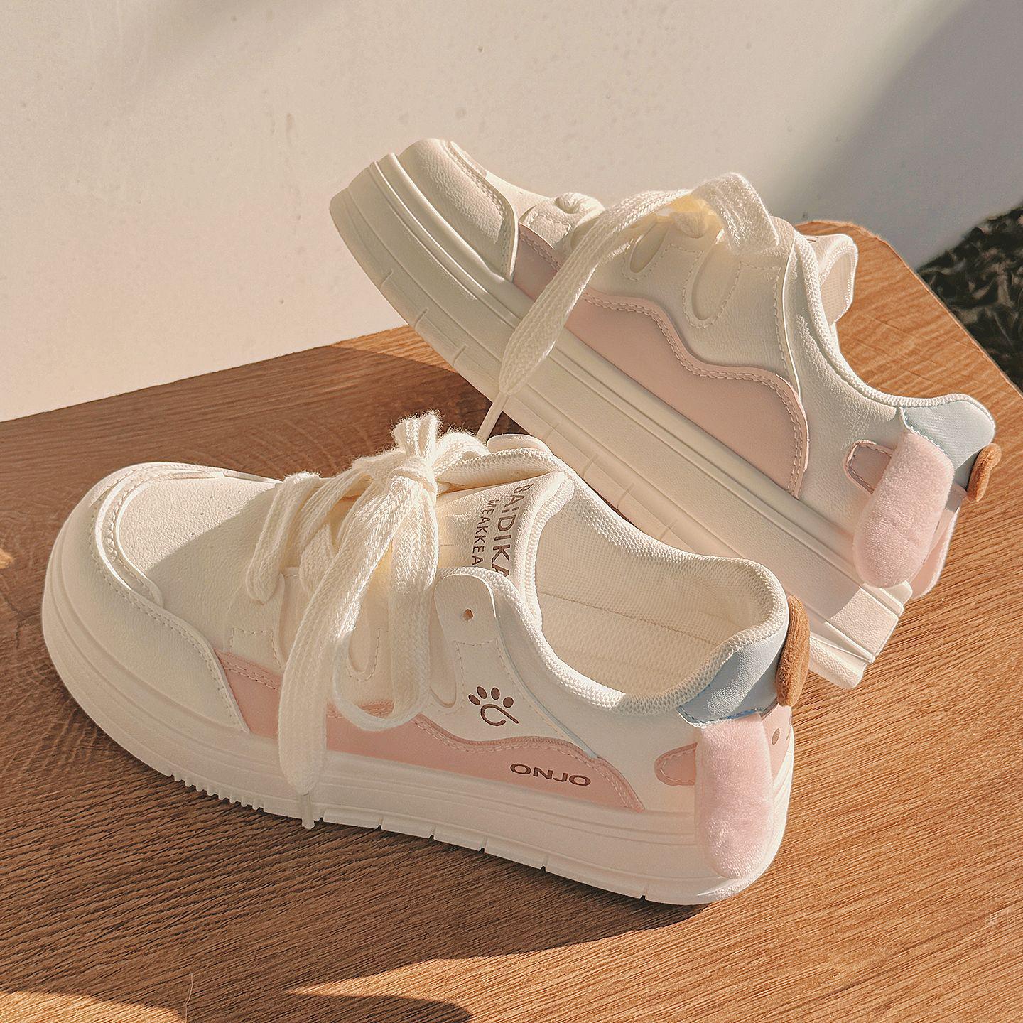 

White Women s Sneakers: 2025 Autumn Thick-Soled Height-Boosting Casual Shoes, Baidika 88-11177. 38
