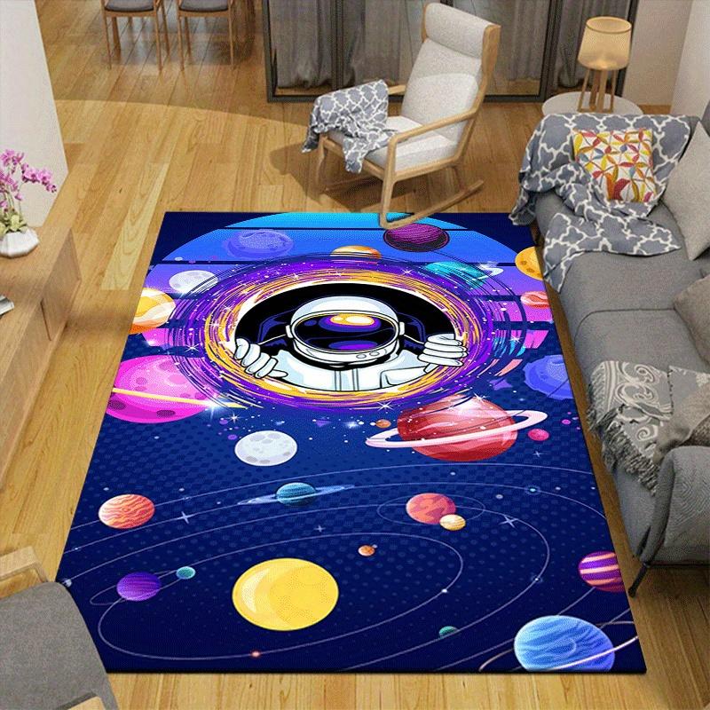 1pc Astronaut Design Indoor Area Rug - Soft, Anti-Slip, and Durable Gaming Room Decor for Bedroom
