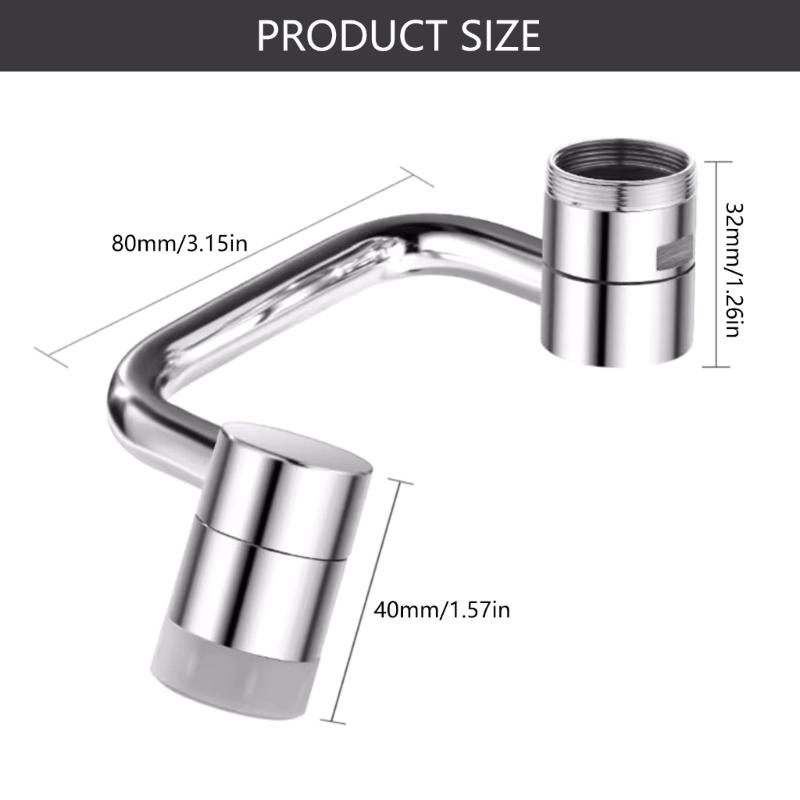 1080° Turning Tap Attachment 360 Degree Flexible Motion Metal For Bathroom Sink Cleaning