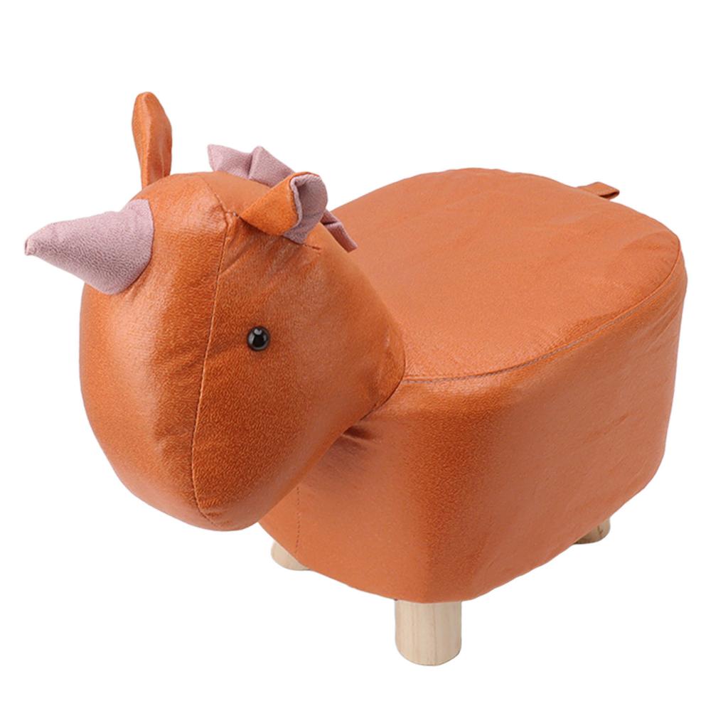 Cute Animal Footstool with Soft Padded Cushion and Prevent Slip Feet Small Footrest Stools for Kids Adults