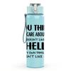 1PC You Think I Care About Hell Quote Print 750ml Color Plastic Sports Water Bottle Leakproof Flip Straw Lid Suitable for Sports Office Home Use