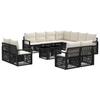 Garden Sofa Set 12 Pieces Black and Cream White Poly Rattan