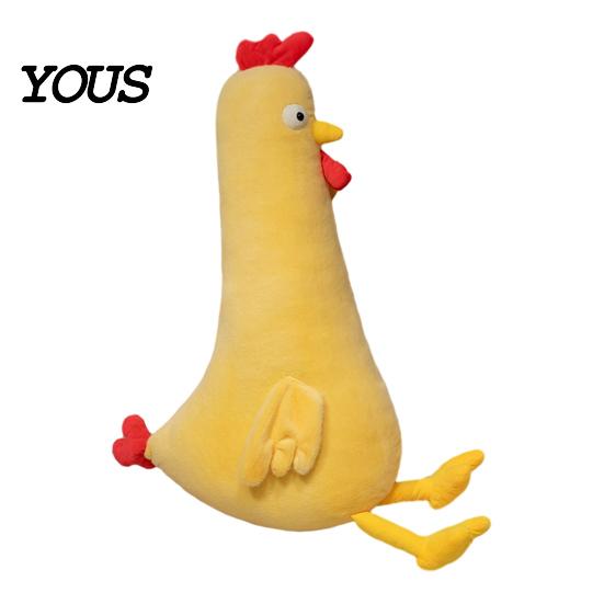 Durable Soft Toy Chicken Chick Plush Pillow, Long Body Stuffed Animal for Sleeping, Kids Cuddly Doll Pillow Adults, Removable Hugging Bed