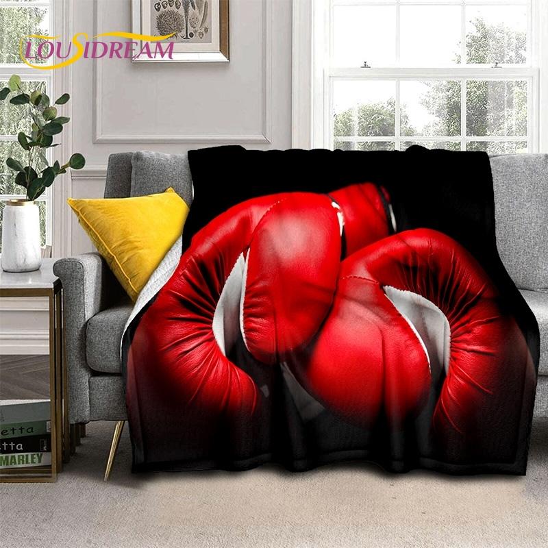 Boxing Gloves Boxer Fight Cartoon Soft Flannel Blankets,Throw Blanket Comfortable Blanket for Picnic Beds Sofa Home Bedroom Gift