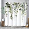 Watercolour Botanical Floral Leaf Shower Curtain Polyester Fabric Washable Home Bathroom Curtains Bathroom Decoration With Hooks