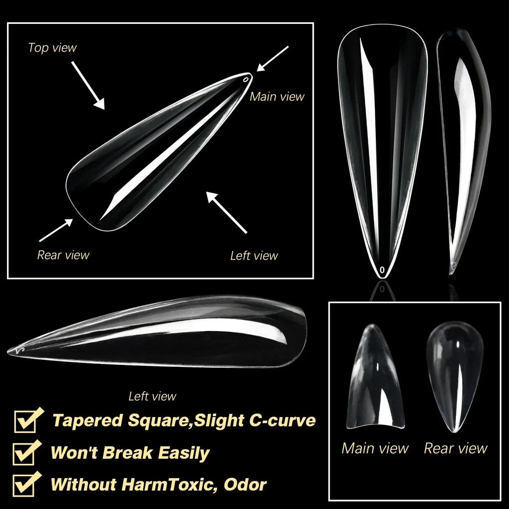 Soft Gel False Tips Natural Sculpted Ballet Coffin Almond Fake Nails Full Cover Premium Press On Nails Nail Supplies