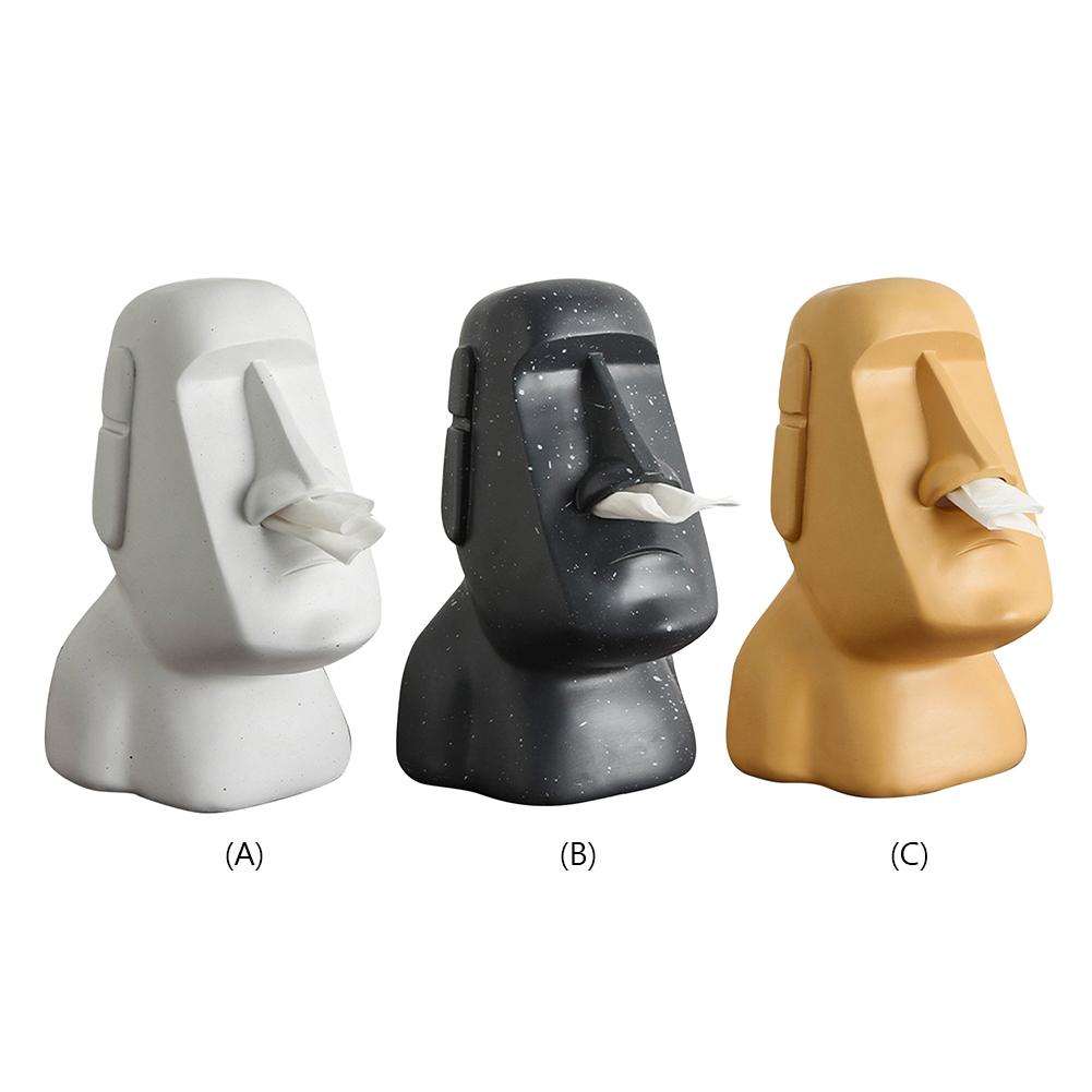 Stone Figure Tissue Box Waterproof Creative Tissue Paper Box Environmentally Napkin Paper Holder Decoration for Home Kitchen Car