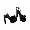 Fashion New Style Summer Butterfly-knot Square Toe Platform Heels Woman Sandals Street Buckle Strap Shoes Heels Sandals Zapatos De Mujer