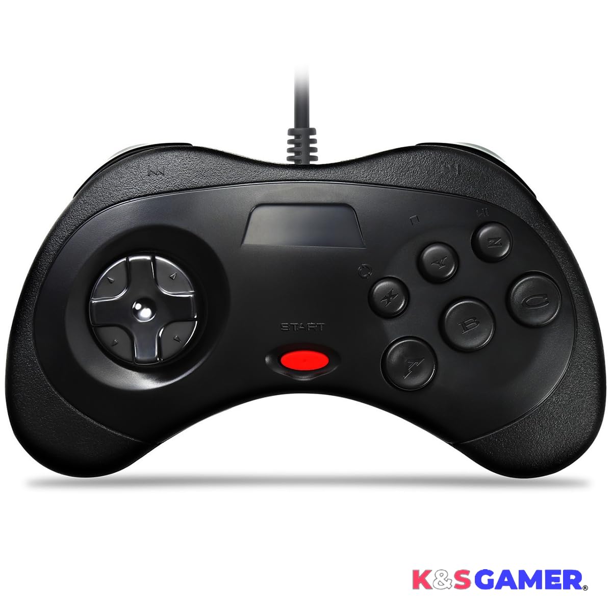 

K&SGAMER Sega Saturn-Style Gamepad USB Controller, Steam PC Compatible (Black)