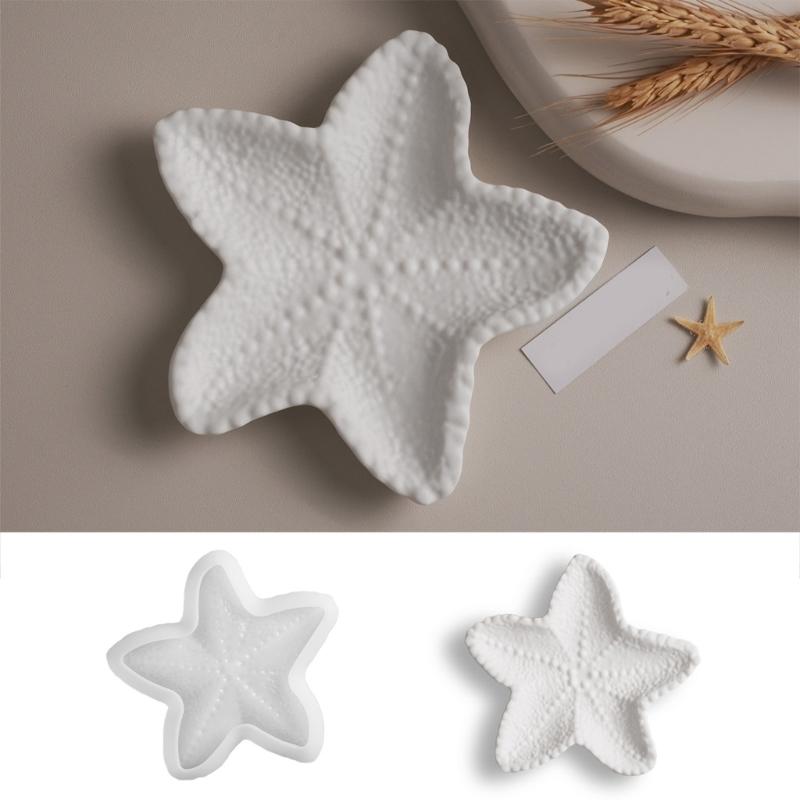 Practical Art Starfish Tray Mold Portable Accesory for Epoxy Resin Jewelry Plate and Candle Holder Home Decoration