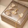 Luxury Swan Zircon Necklace, Earrings, Ring, Bracelet Set for Women - High-end Fashion Accessory Four-piece Set