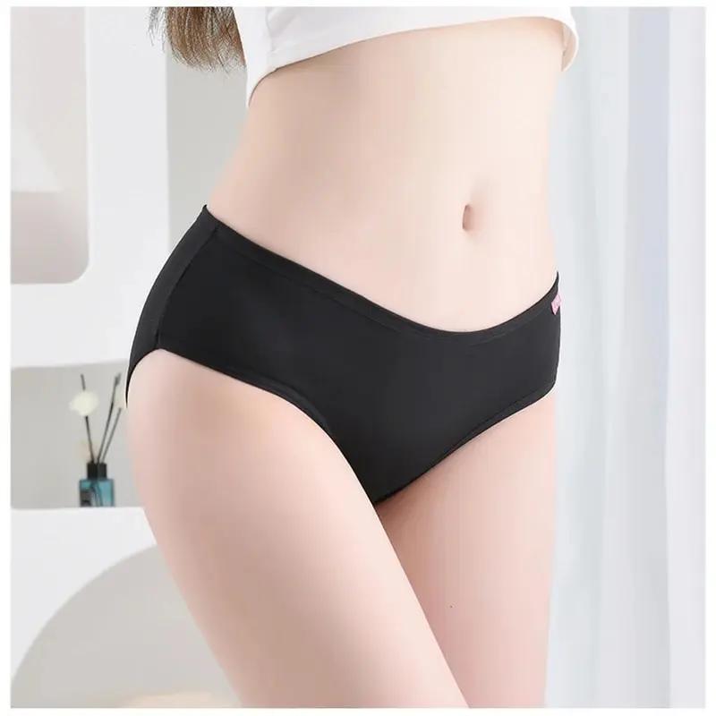 7Pcs Women's Breathable Soft Cotton Underwear plus Size Sexy Solid Color Briefs Comfortable Lingerie for Ladies