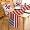 4th of July American Flag Linen Table Runner Dresser Scarve Decor Red White Blue Kitchen Dining Table Runner Holiday Party Decor