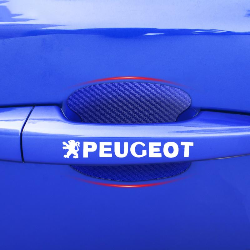 Car Door Sticker Carbon Fiber Scratches Auto Handle Protection Film For Peugeot 308 408 508 RCZ 208 3008 2008 206 207 108 406 407 408 206 207 306 307