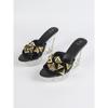 Slope Heel 11CM Nightclub High Heels Trend Women's Shoes Hotel Nightclub Transparent Crystal Banquet Crystal LFD-1101-Q5