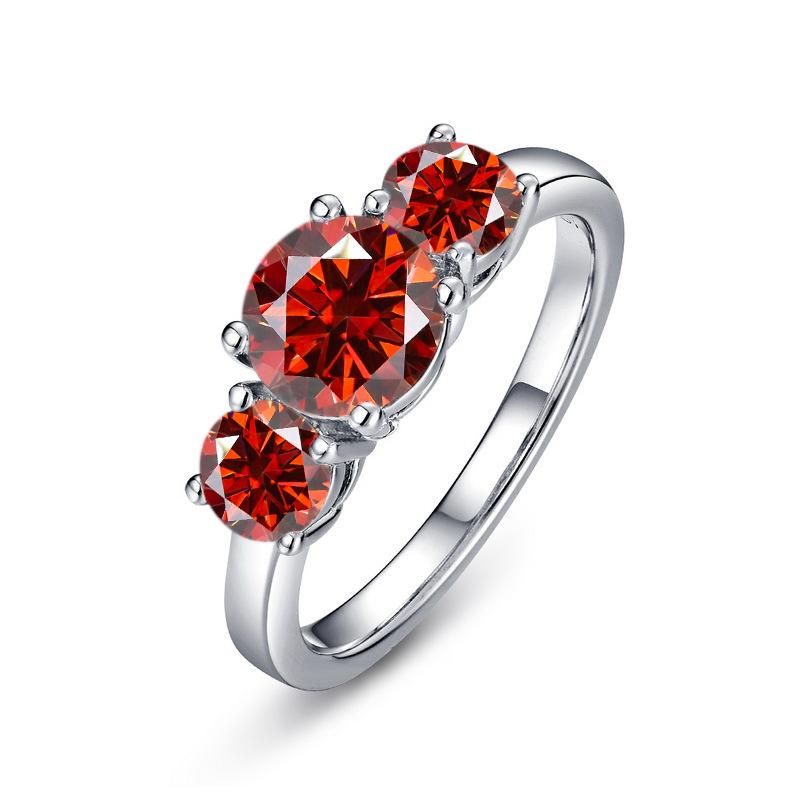 JoyceJelly S925 Silver Colors Moissanite Ring 2CT 4CT Total Full Moissanite Diamond Jewelry For Wedding Engagement Gift