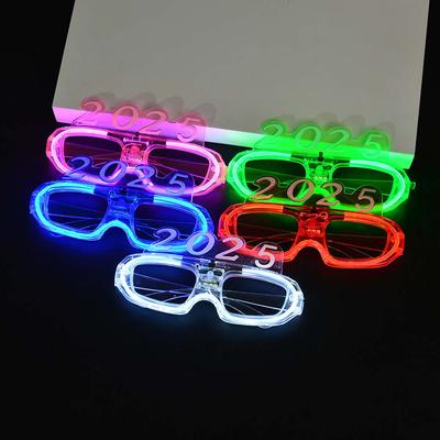 LED Glow 2025 Happy New Year Glow Glasses New Year Party Glasses  Decorations