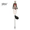 PVC Realistic Bat Statues Solar Halloween Garden Lights, Skeleton Pathway Decor, Waterproof LED Haunted House Decor Spooky Stake Light for Outdoor